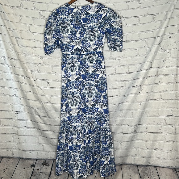 Anna Cate Floral Blue & White Maxi Dress Size X-Small Great Condition - Picture 2 of 15